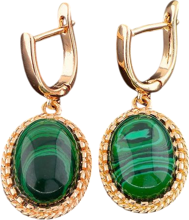 Серьги Wolves Малахит 1489 - фото