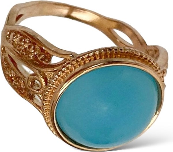 Кольцо Wolves Голубой агат 1490 - фото