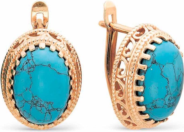 Серьги Wolves Бирюза 1507 - фото