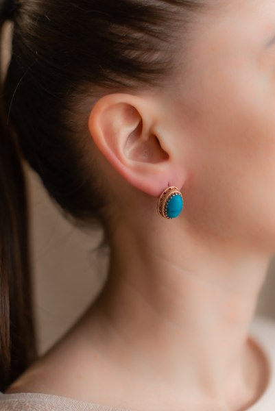 Серьги Wolves Бирюза 1507