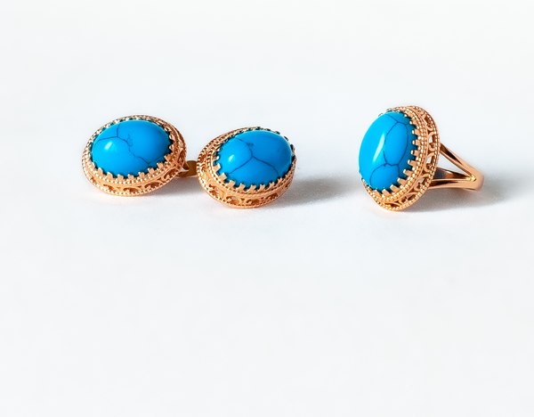 Серьги Wolves Бирюза 1507