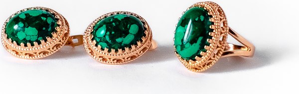 Кольцо Wolves Малахит 1518