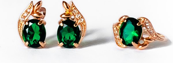 Кольцо Wolves Изумрудный глаз 1693