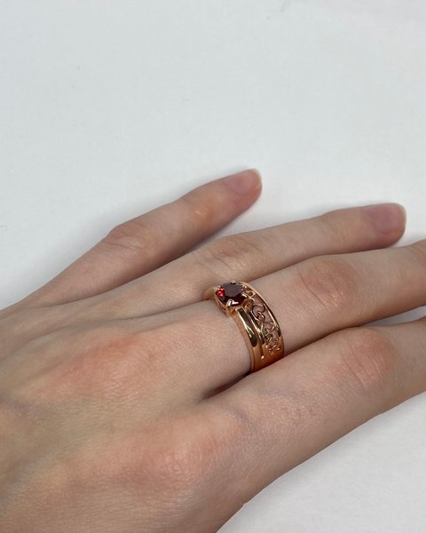 Кольцо Wolves Изящный гранат Двойное 1722