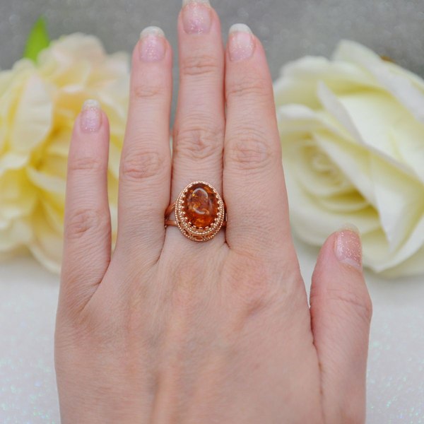 Кольцо Wolves Янтарь 1731