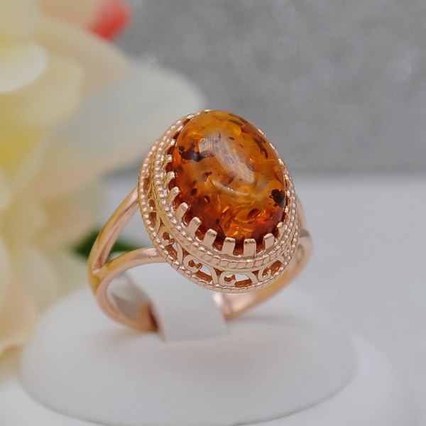 Кольцо Wolves Янтарь 1737