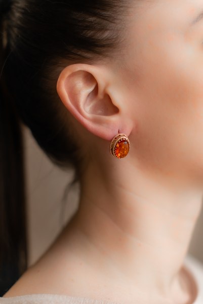 Серьги Wolves Янтарь 1738