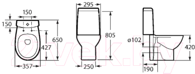 Унитаз напольный Roca Victoria Nord 7342ND7000 + 7341ND0000 + ZRU9000024