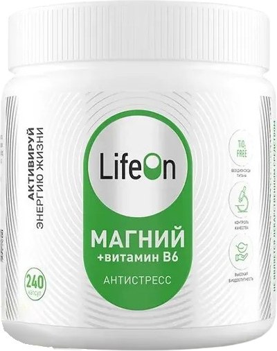 Витаминно-минеральный комплекс LifeON Магний + Витамин В6 - фото
