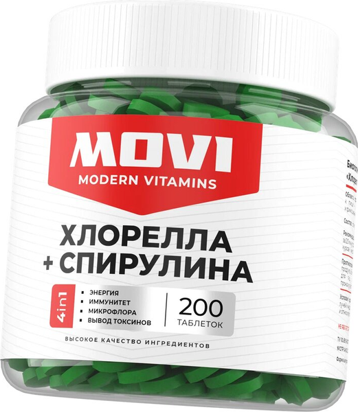 Комплексная пищевая добавка Movi Хлорелла и Спирулина