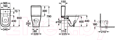 Унитаз напольный Roca The Gap 7342477000 + 734147000Y