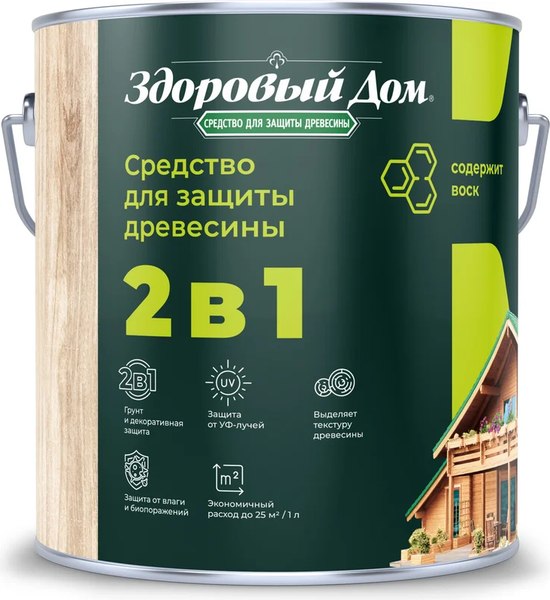 Защитно-декоративный состав Здоровый дом 2в1 Махагон