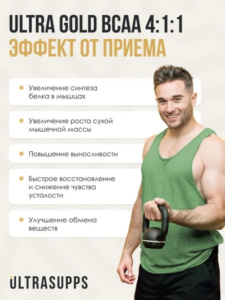 Аминокислоты BCAA Ultrasupps 4:1:1 Ультра Голд