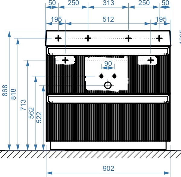 Тумба под умывальник Belux Базель Н 90-02