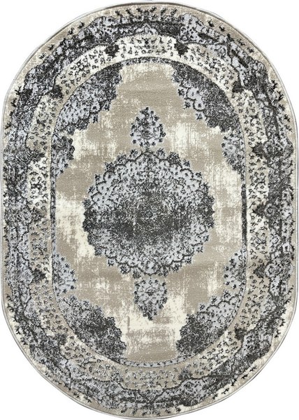 Ковер Bossan Rome D074A-GRI-BEJ-OVAL - фото