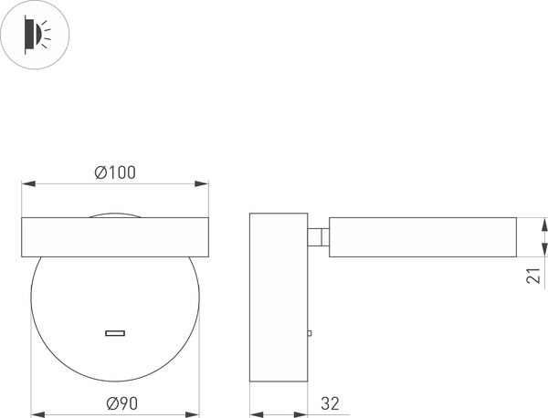 Спот Arlight SP-MILADY-R90-6W Warm3000 WH 110deg / 052088