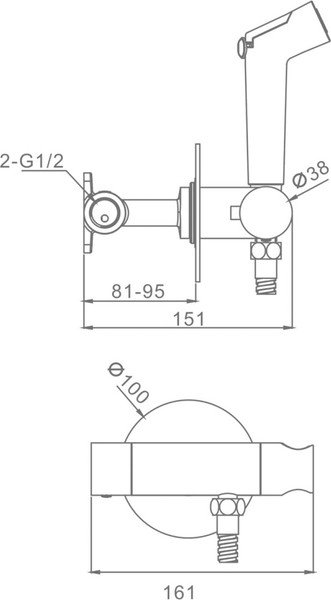 Гигиенический душ со смесителем Raglo R23.56