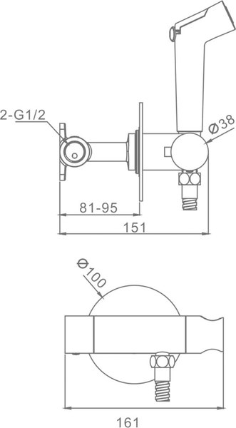 Гигиенический душ со смесителем Raglo R23.56.06