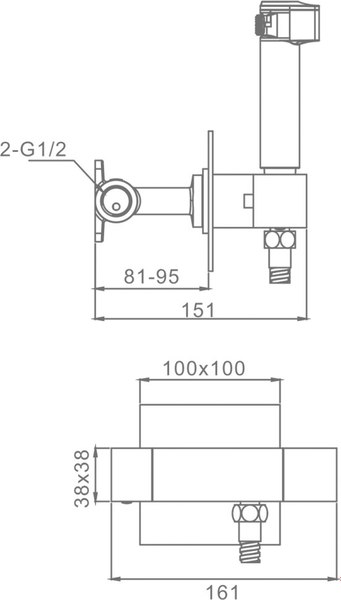 Гигиенический душ со смесителем Raglo R24.56.06