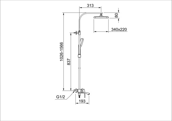 Душевая система со смесителем Raglo R01.24.03