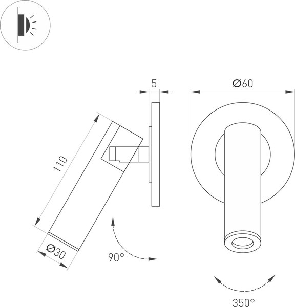 Спот Arlight SP-READER-NB-R60-3W Warm3000 NI 20deg / 053086