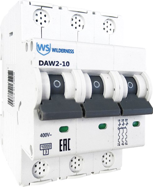 Выключатель автоматический Wilderness DAW2-10 3P 80A х-ка C 10kA (R) / DAW2-10-3-C080 - фото