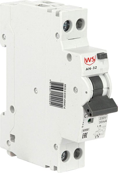Дифференциальный автомат Wilderness AN-32 1р+N C 16А/30мА / AN32-2-016C-030AC-6 - фото