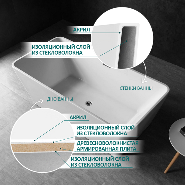 Ванна акриловая Grado GD-8116-170