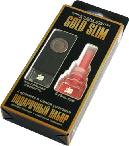 Набор ароматизаторов автомобильных FKVJP Gold Slim Альпийская свежесть+Бабл гам SMGD-113 - фото