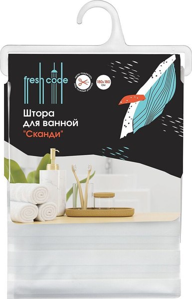 Шторка-занавеска для ванны Fresh Code Сканди / 75523
