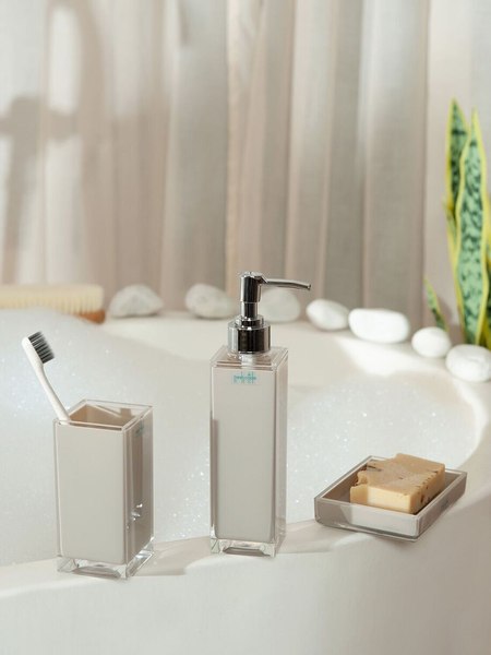 Стакан для зубной щетки и пасты Fresh Code Глянцевый тауп / 77016