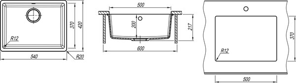 Мойка кухонная ZORG С сифоном Fast 54 Premium