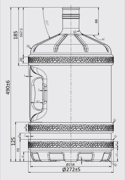 Бутыль для кулера Polyflex ПК 18.9 с ручкой