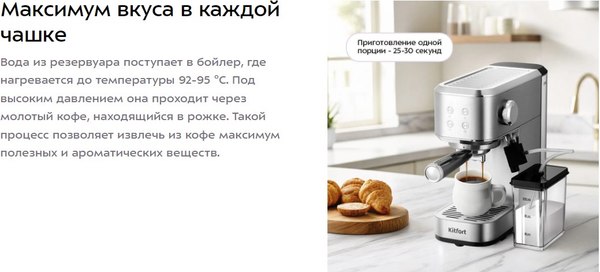 Кофеварка эспрессо Kitfort КТ-7641