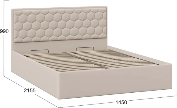 Двуспальная кровать ТриЯ Порто Универсальная с ПМ 140x200