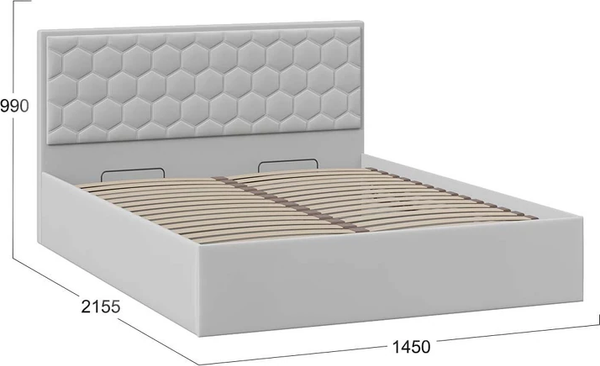Двуспальная кровать ТриЯ Порто Универсальная с ПМ 140x200
