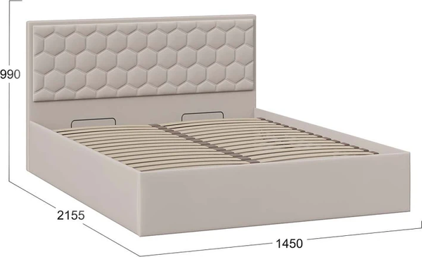 Двуспальная кровать ТриЯ Порто Универсальная с ПМ 140x200