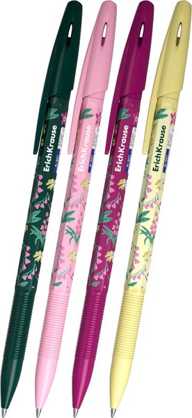 Набор шариковых ручек Erich Krause R-301 Stick Floral Soul / 63079 - фото
