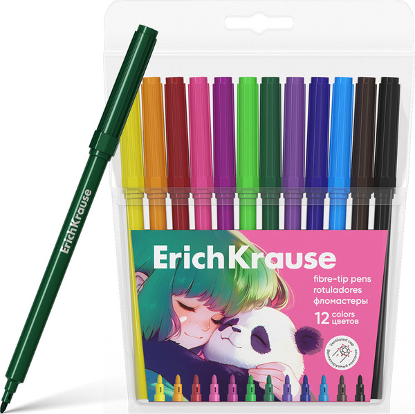 Фломастеры Erich Krause Panda Hugs / 62988 - фото