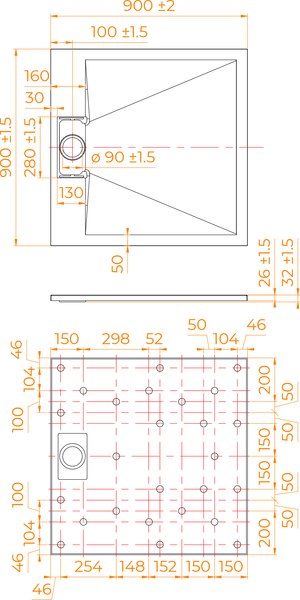Душевой поддон RGW TUS-W / 55370199-01