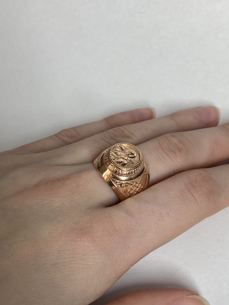 Кольцо Wolves с Николаем Чудотворцем Позолота 1594