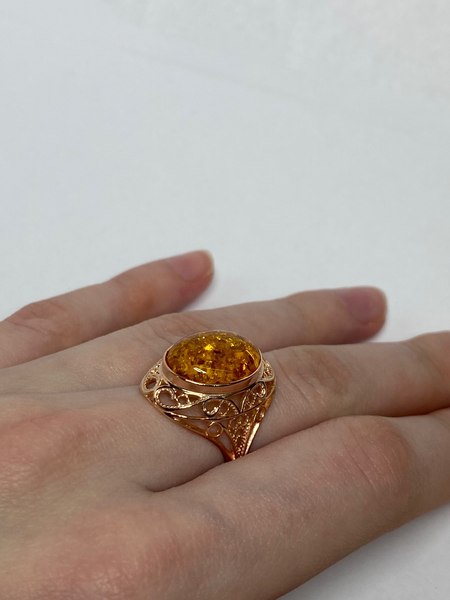 Кольцо Wolves Янтарь №1 1626