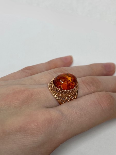 Кольцо Wolves Янтарь №3 1630