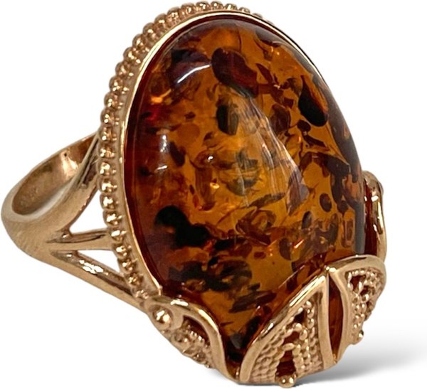 Кольцо Wolves Плоды Времени Янтарь 1632 - фото