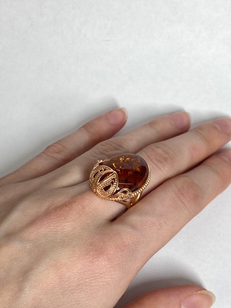 Кольцо Wolves Плоды Времени Янтарь 1632