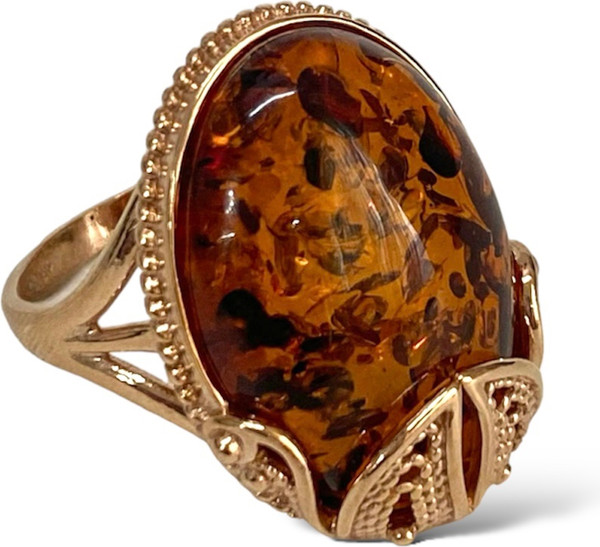 Кольцо Wolves Плоды Времени Янтарь 1633 - фото