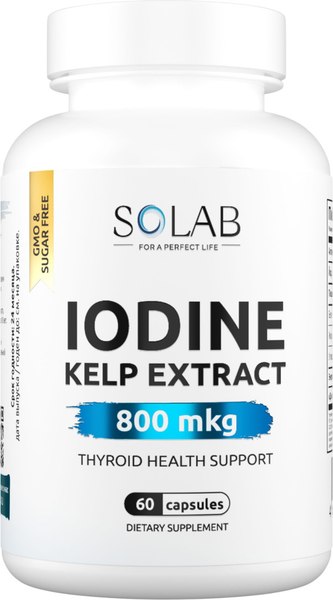 Минерал SOLAB Йод Келп 800 мкг - фото