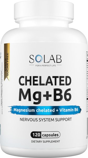 Витаминно-минеральный комплекс SOLAB Магний бисглицинат + В6 - фото
