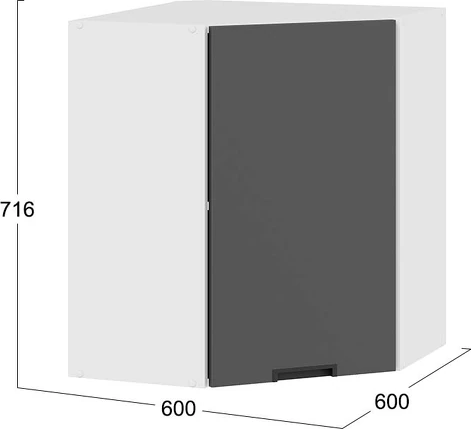Шкаф навесной для кухни ТриЯ Гренада 1В6У угловой с одной дверью