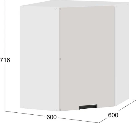 Шкаф навесной для кухни ТриЯ Гренада 1В6У угловой с одной дверью